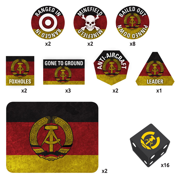 WW3 - East German Gaming Set (x20 Tokens, x2 Objectives, x16 Dice) - TTK22 — image 1