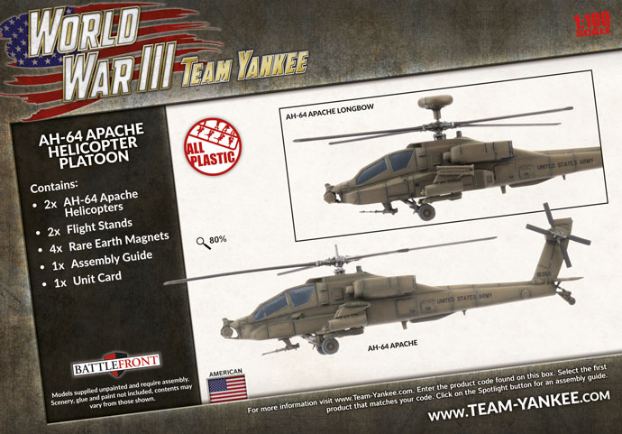 WW3 - AH-64 Apache Helicopter Platoon (x2 Plastic) - TUBX21 — image 1