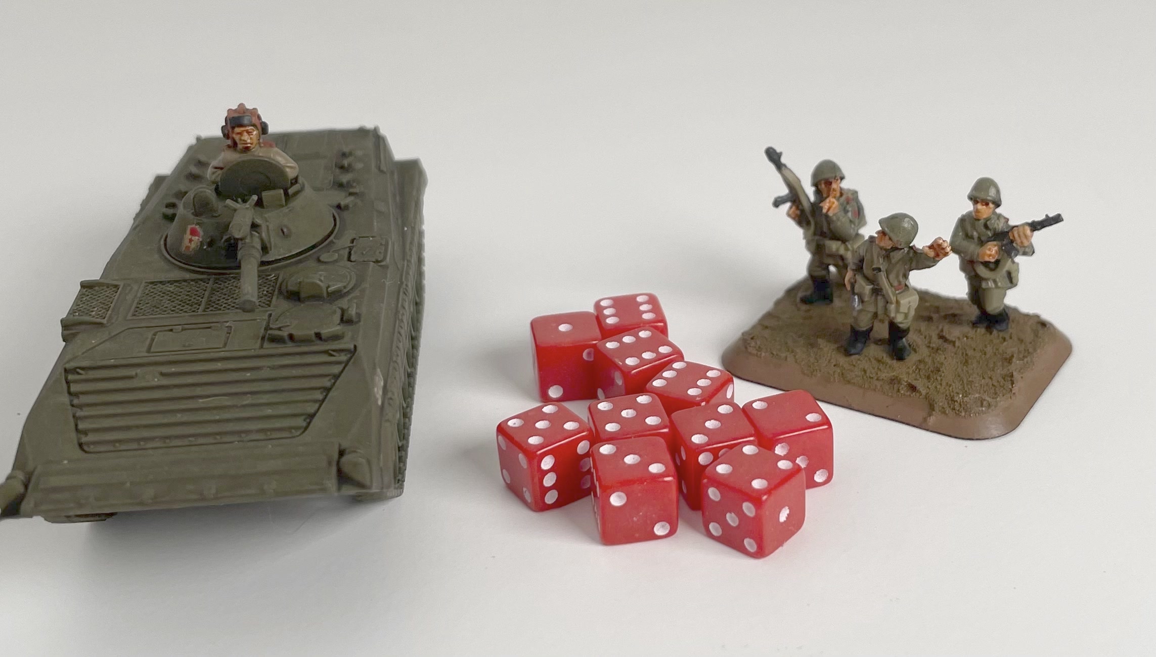 10 x D6 Spot Dice 7mm Opaque Red/White Spot - d6spot07redws — image 1