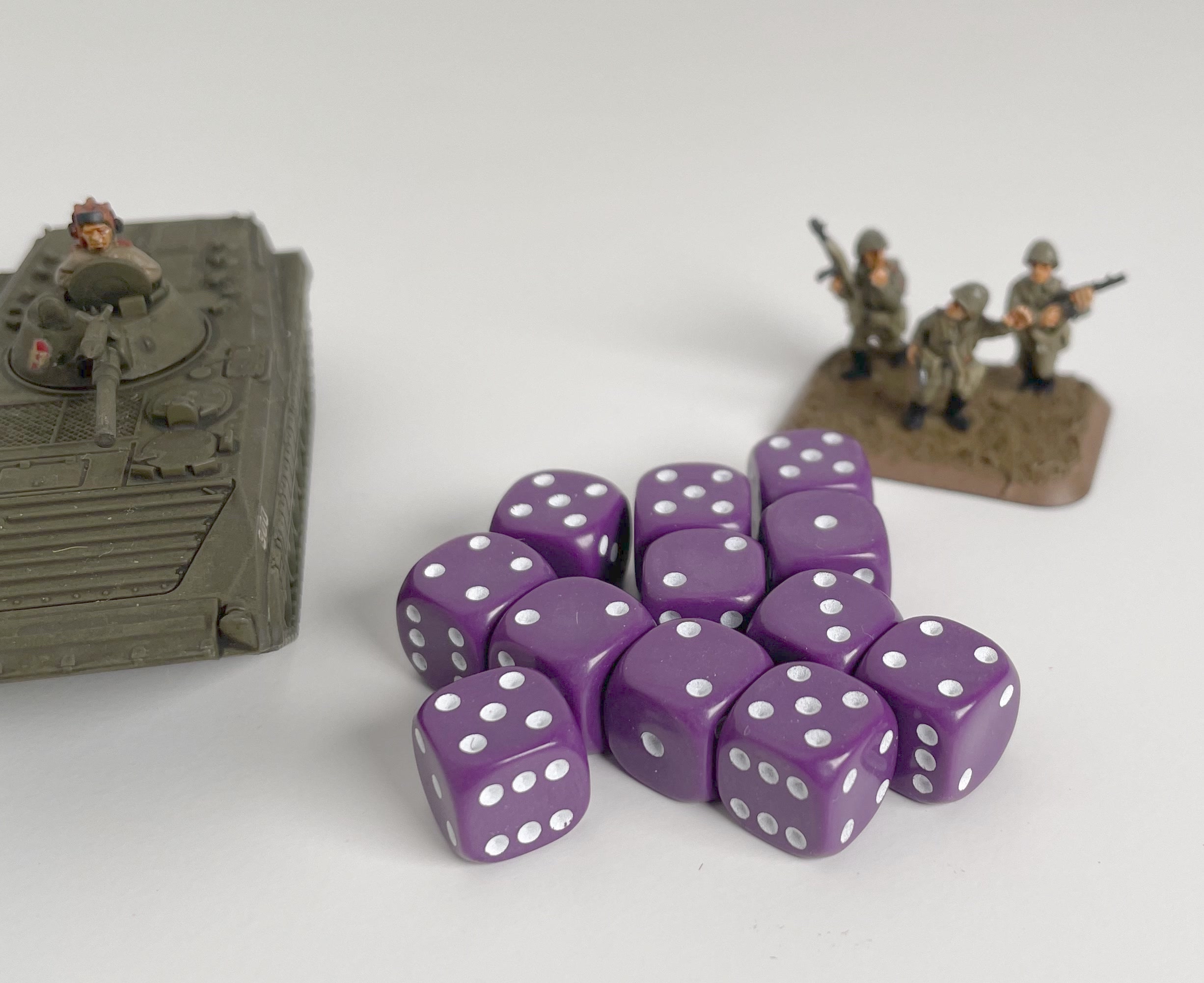 10 x D6 Spot Dice 10mm Opaque Purple/White Spot - d6spot10purplews — image 1