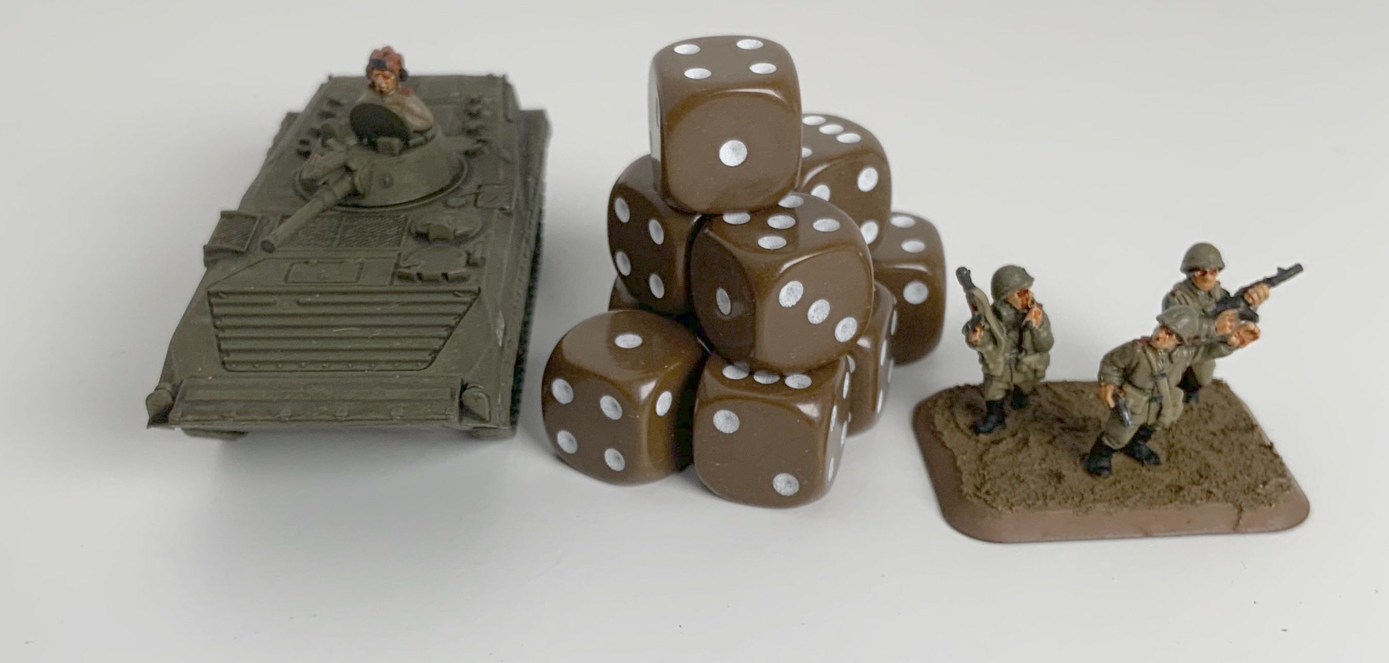 10 x D6 Spot Dice 12mm Opaque Brown - d6spot12brown — image 1