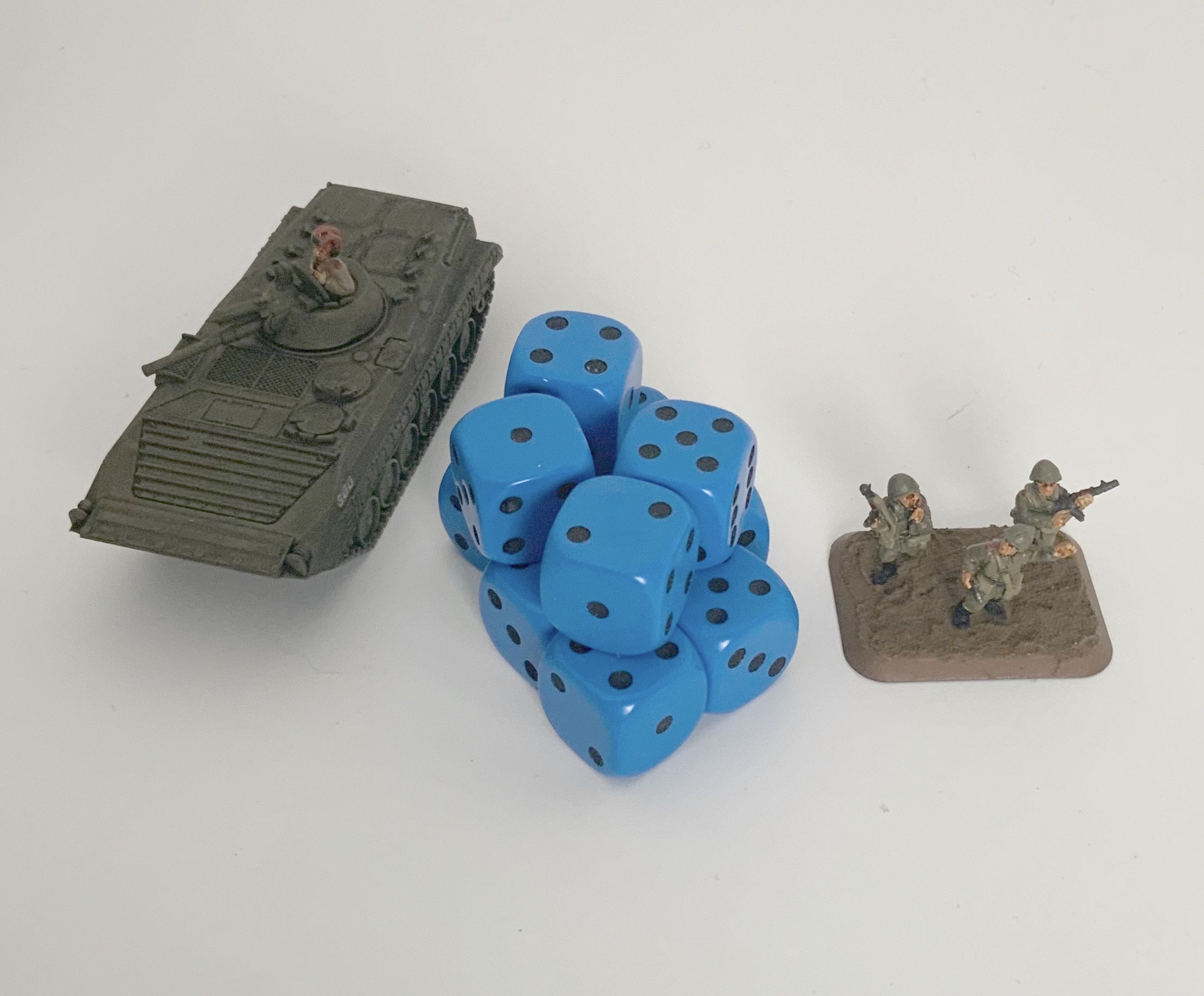 10 x D6 Spot Dice 14mm Opaque Blue - d6spot14bluebs — image 1