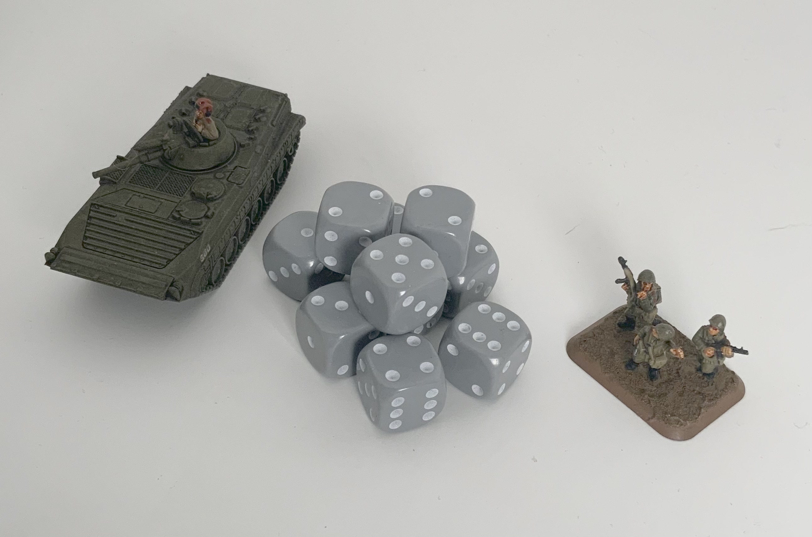 10 x D6 Spot Dice 14mm Opaque Grey - d6spot14grey — image 1