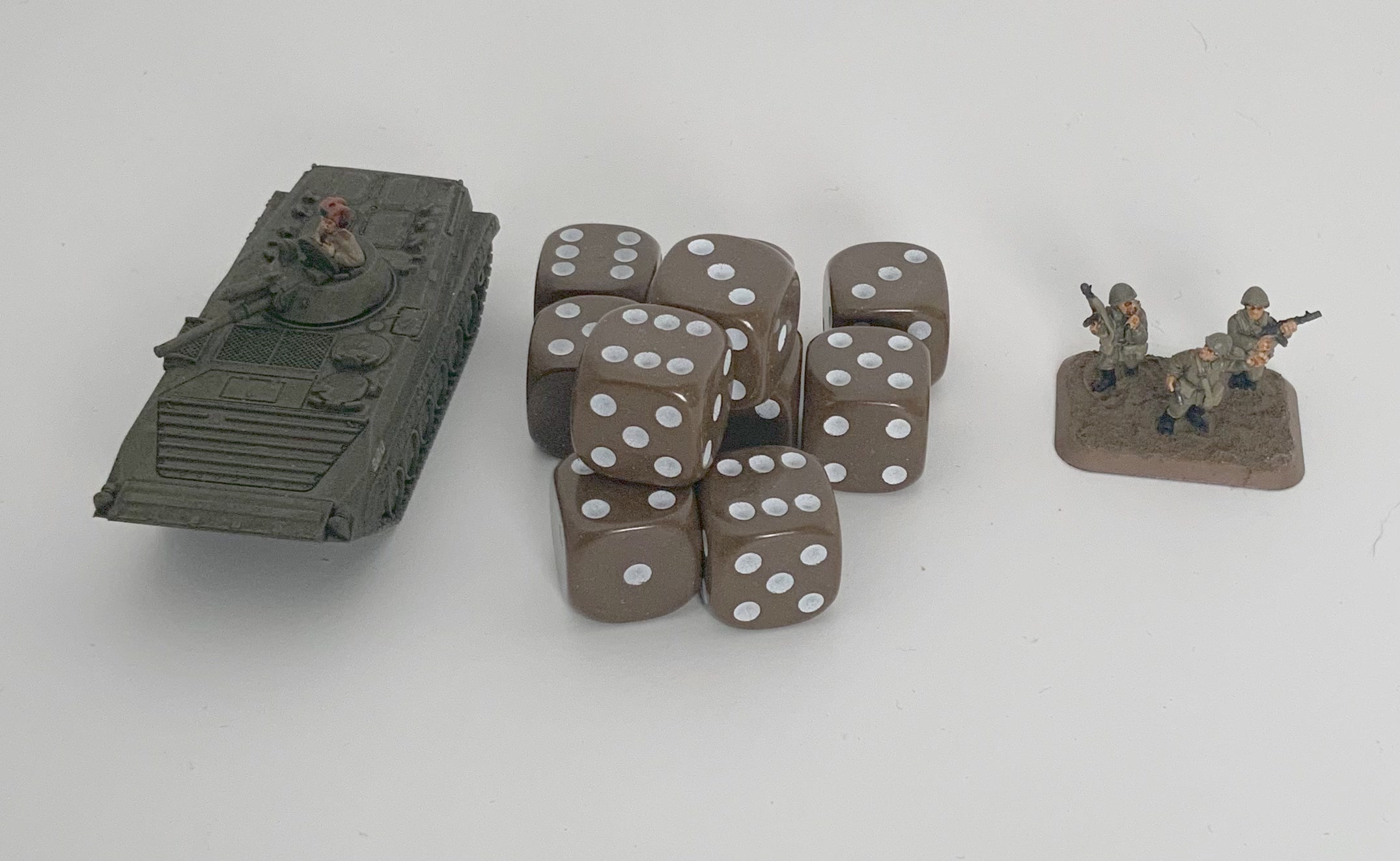 10 x D6 Spot Dice 15mm Opaque Brown - d6spot15brown — image 1