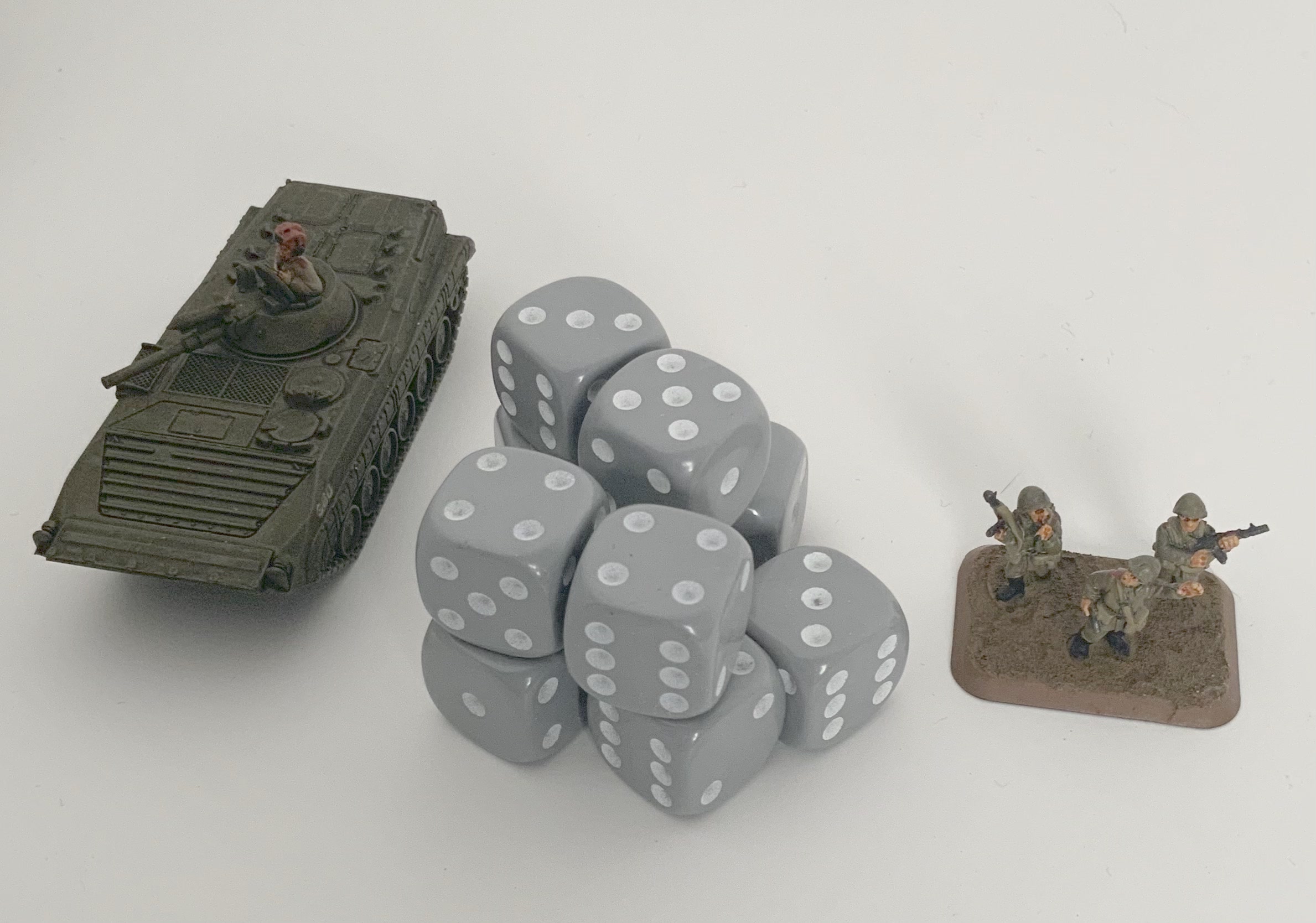 10 x D6 Spot Dice 15mm Opaque Grey - d6spot15grey — image 1