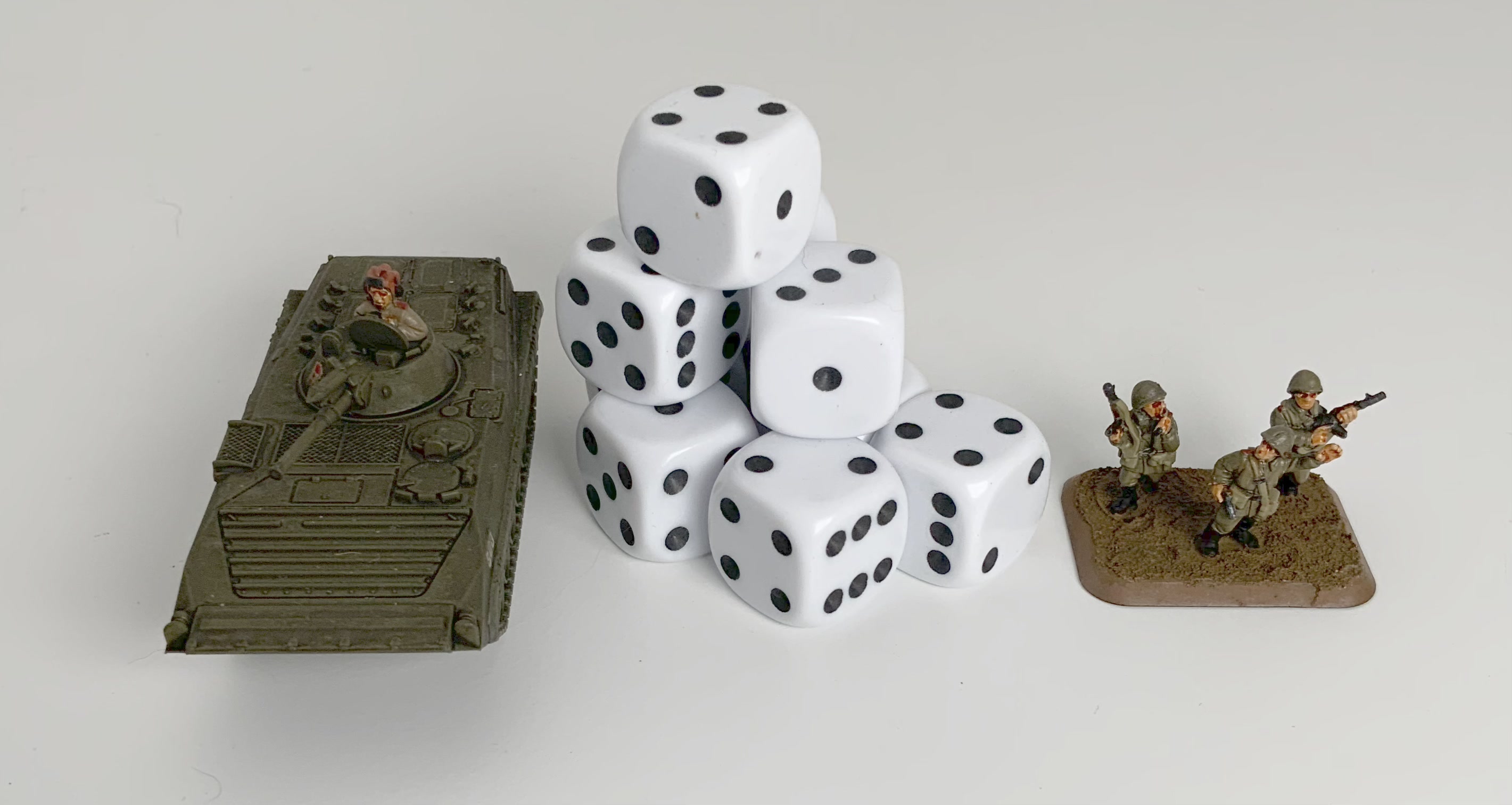 10 x D6 Spot Dice 16mm Opaque White - d6spot16white — image 1